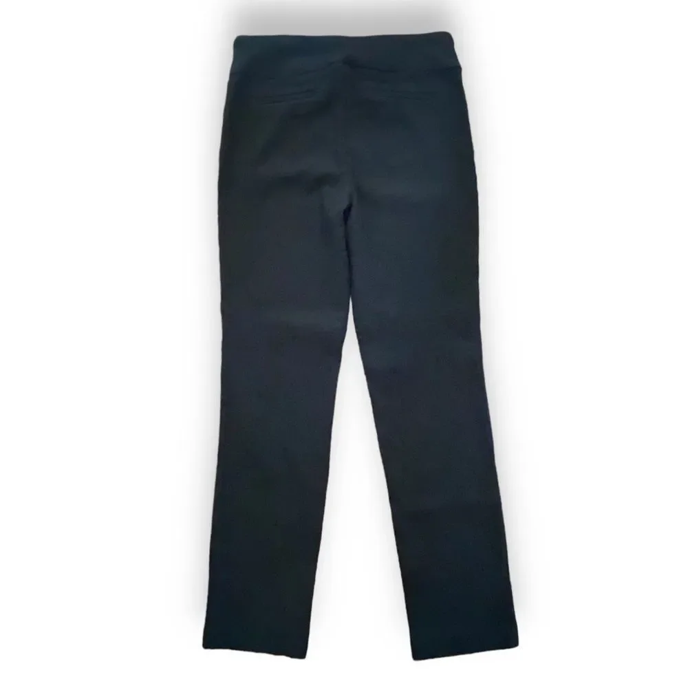 Hilary Radley Black Textured Slim Leg High Rise Stretch Ponte Pants Size 6 - Picture 4 of 11